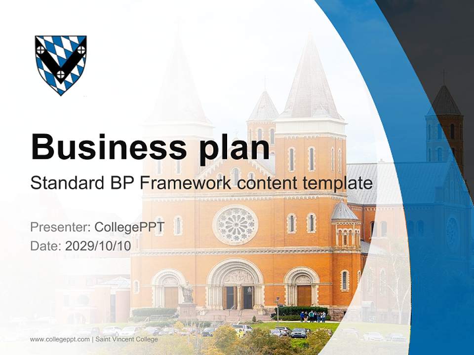 Saint Vincent College Competition/Entrepreneurship Contest PPT Template4:3 ratio PPT effect preview image9