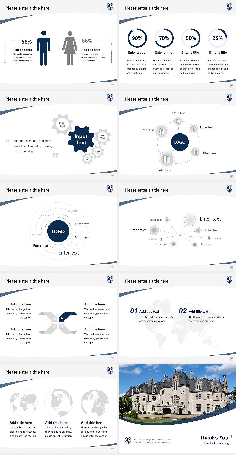 Salve Regina University Course/Courseware Creation PPT Template4:3 ratio PPT effect preview image4