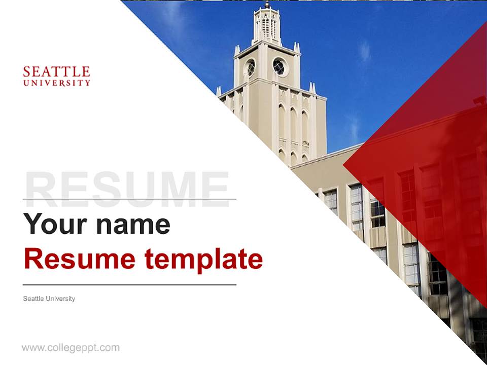 Seattle University Resume PPT Template4:3 ratio PPT effect preview image5