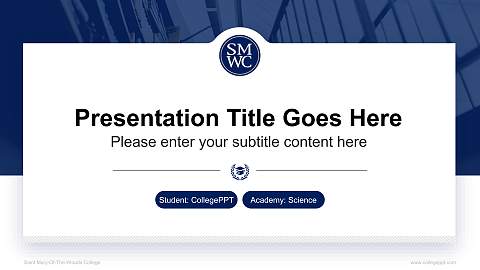 Saint Mary-Of-The-Woods College National Scholarship Defense PPT Template