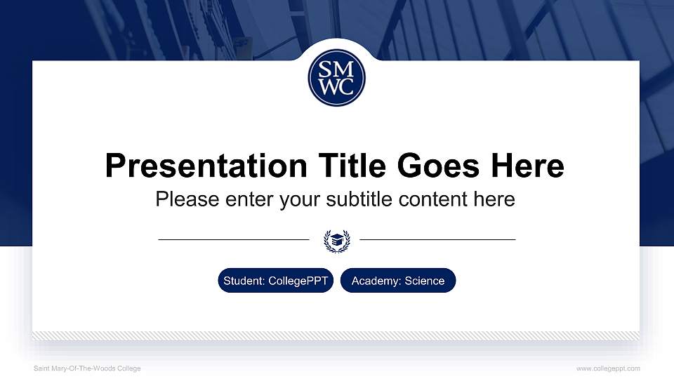 Saint Mary-Of-The-Woods College National Scholarship Defense PPT Template16:9 ratio PPT effect preview image