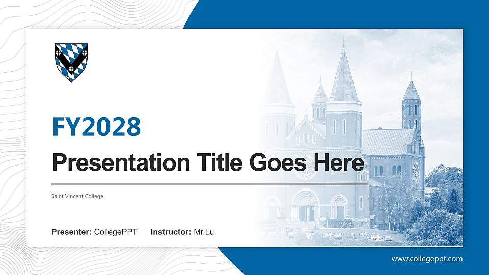 Saint Vincent College Academic Presentation/Research Findings Report PPT Template16:9 ratio PPT effect preview image