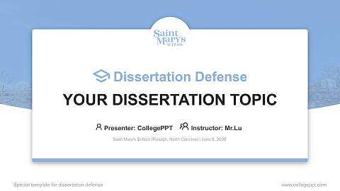 Saint Mary’s School (Raleigh, North Carolina) Graduation Thesis Defense PPT Template
