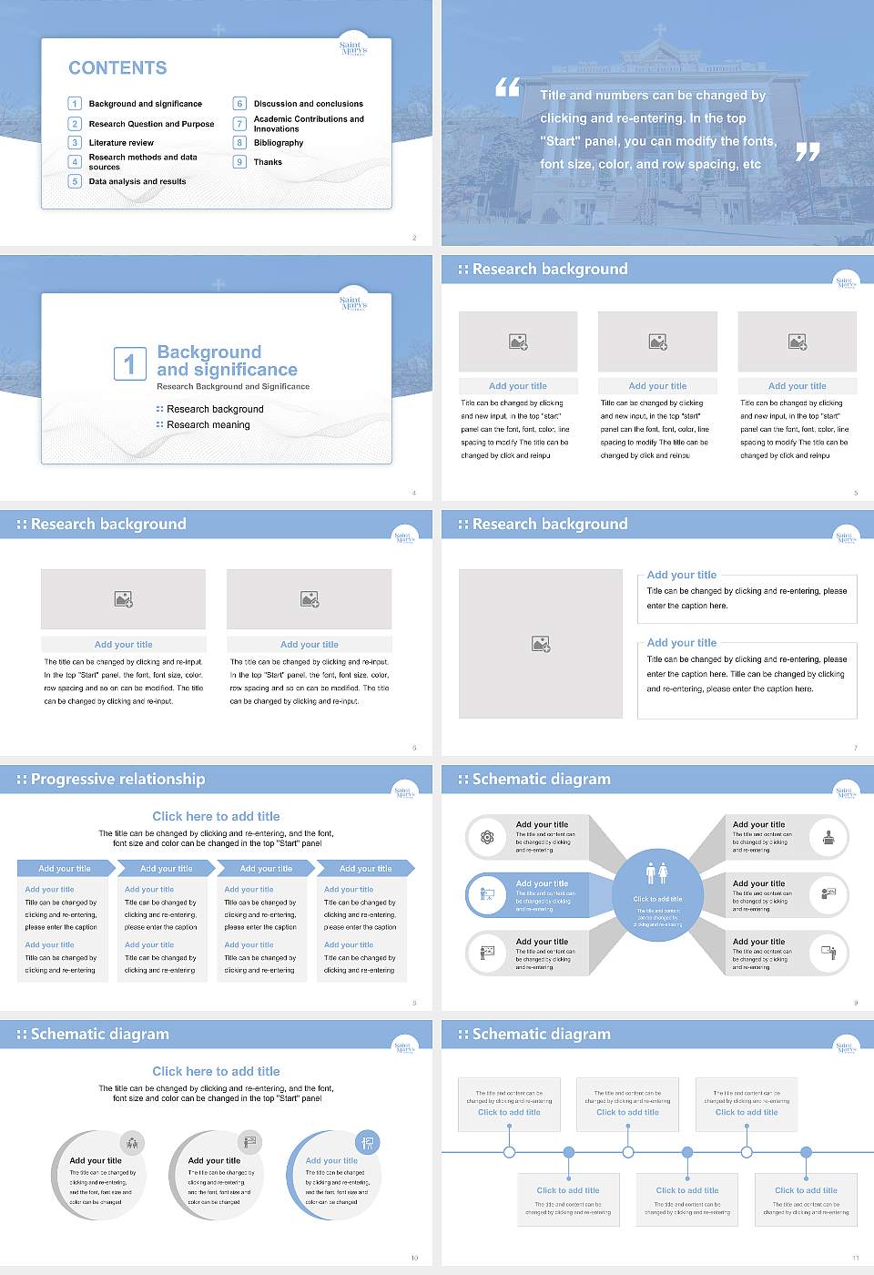 Saint Mary’s School (Raleigh, North Carolina) Graduation Thesis Defense PPT Template16:9 ratio PPT effect preview image2