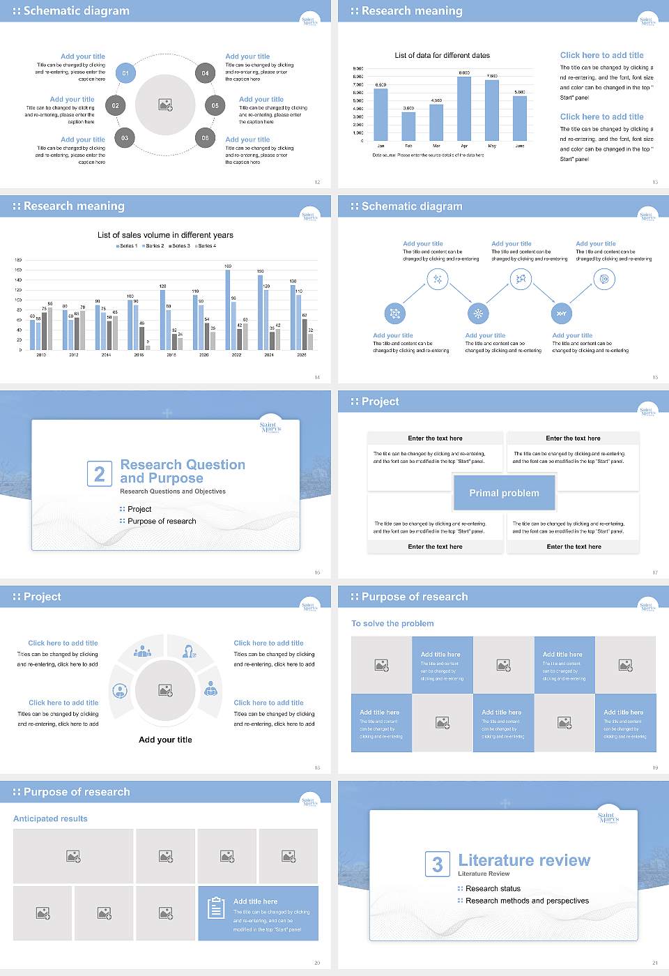 Saint Mary’s School (Raleigh, North Carolina) Graduation Thesis Defense PPT Template16:9 ratio PPT effect preview image3