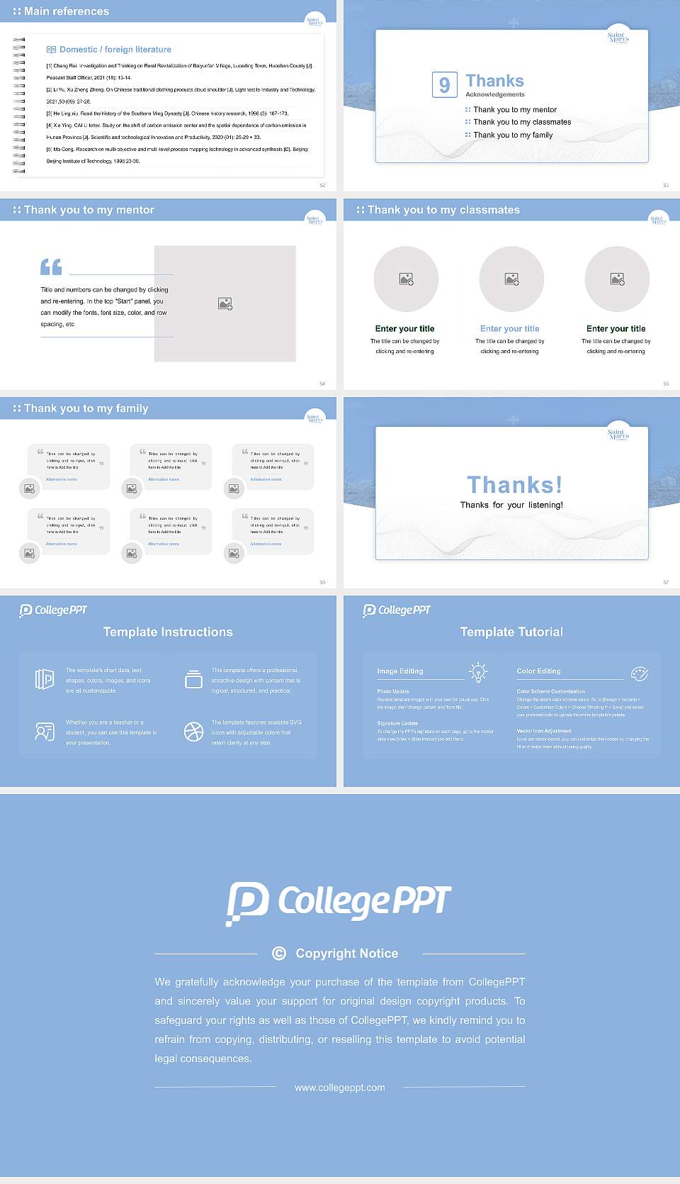 Saint Mary’s School (Raleigh, North Carolina) Graduation Thesis Defense PPT Template16:9 ratio PPT effect preview image7
