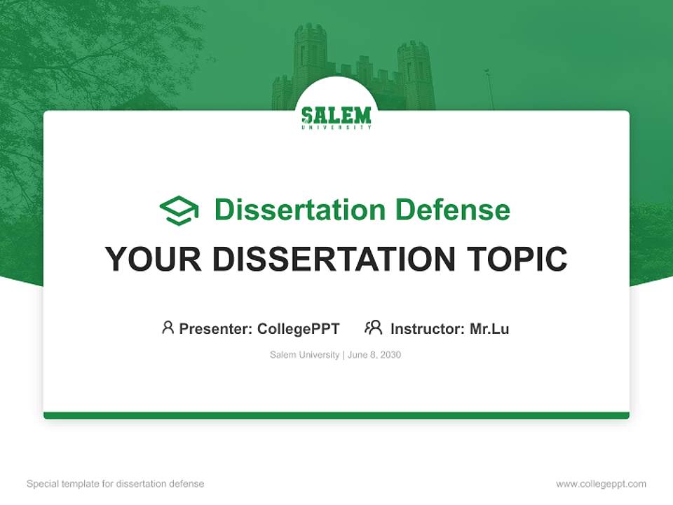 Salem University Graduation Thesis Defense PPT Template4:3 ratio PPT effect preview image7