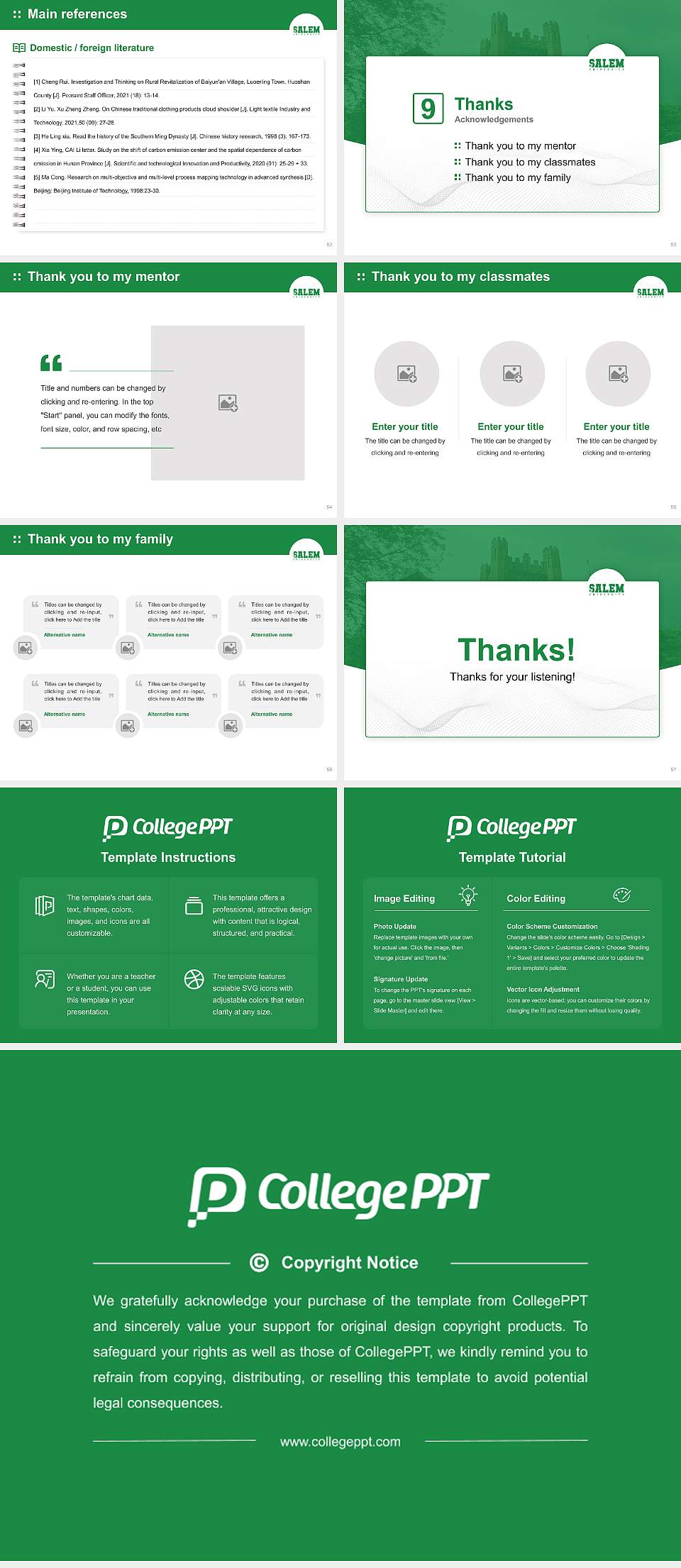 Salem University Graduation Thesis Defense PPT Template4:3 ratio PPT effect preview image7