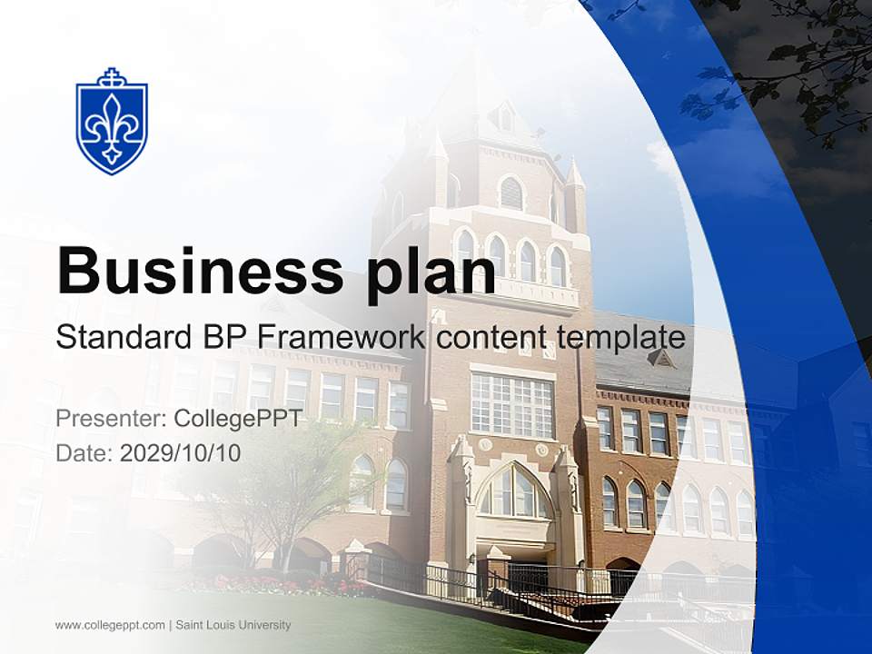 Saint Louis University Competition/Entrepreneurship Contest PPT Template4:3 ratio PPT effect preview image9