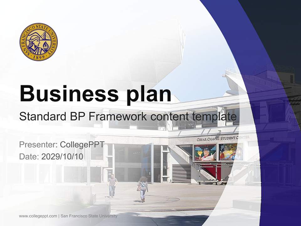 San Francisco State University Competition/Entrepreneurship Contest PPT Template4:3 ratio PPT effect preview image9