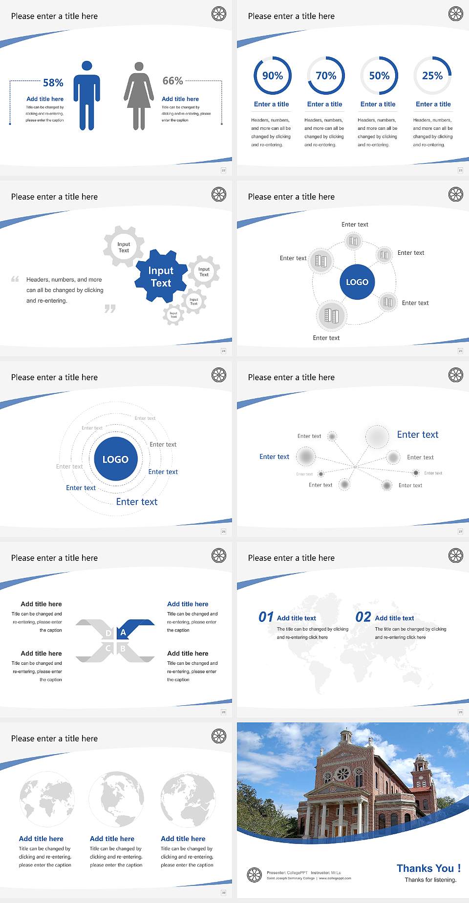 Saint Joseph Seminary College Course/Courseware Creation PPT Template4:3 ratio PPT effect preview image4