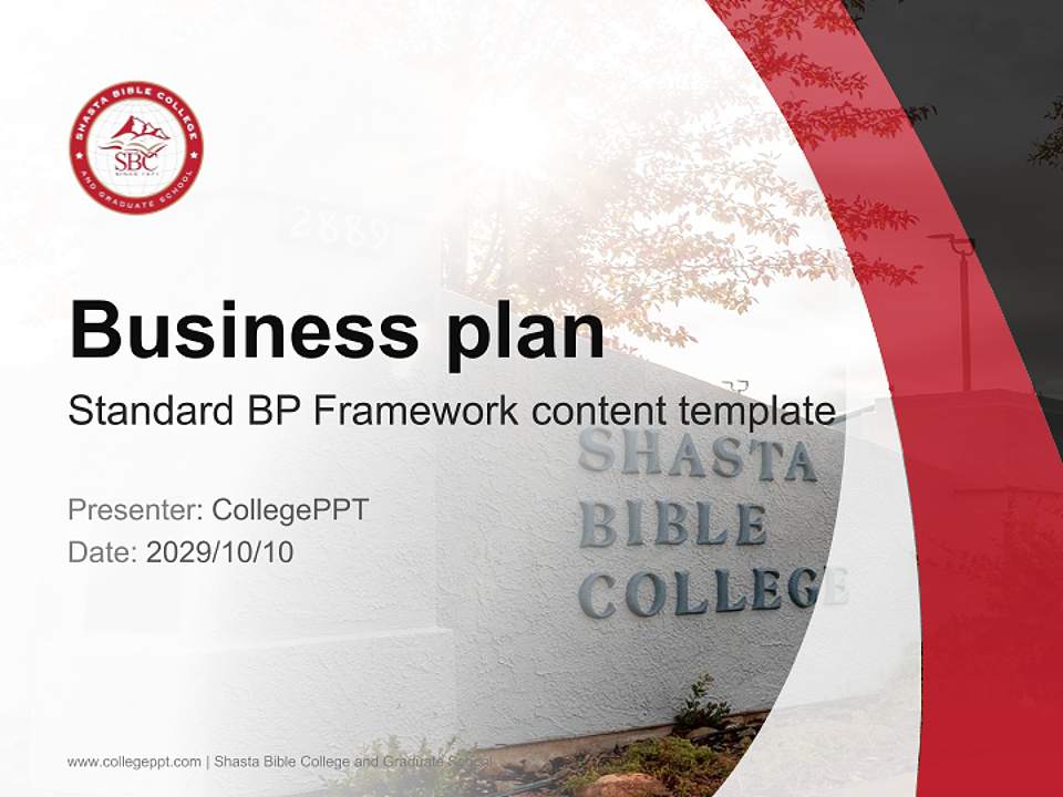 Shasta Bible College and Graduate School Competition/Entrepreneurship Contest PPT Template4:3 ratio PPT effect preview image9