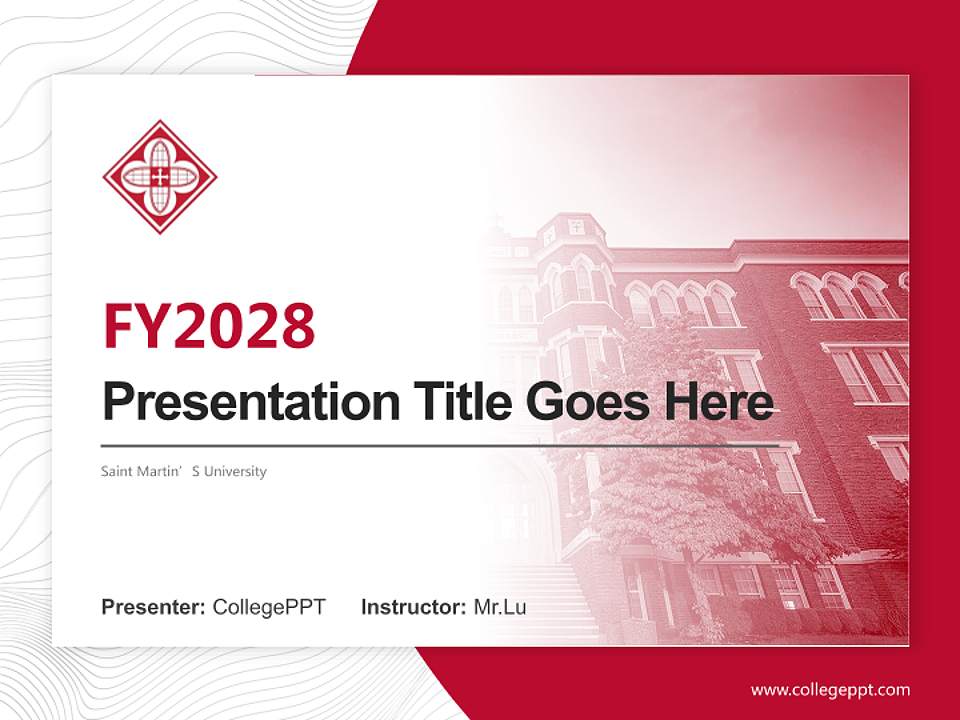 Saint Martin’S University Academic Presentation/Research Findings Report PPT Template4:3 ratio PPT effect preview image5