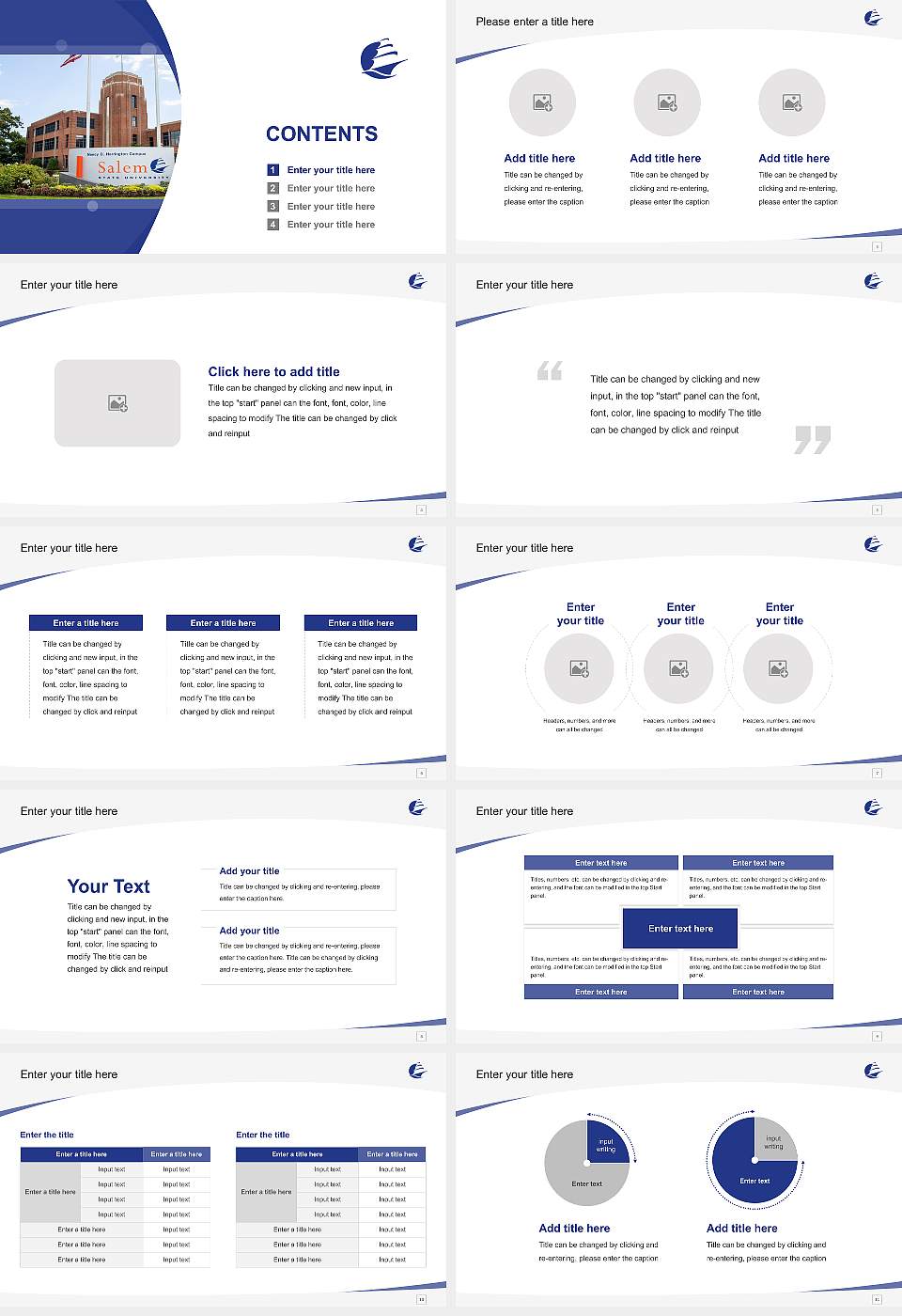 Salem State University Course/Courseware Creation PPT Template16:9 ratio PPT effect preview image2