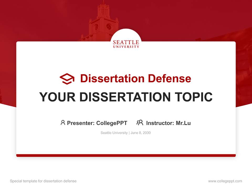 Seattle University Graduation Thesis Defense PPT Template4:3 ratio PPT effect preview image7