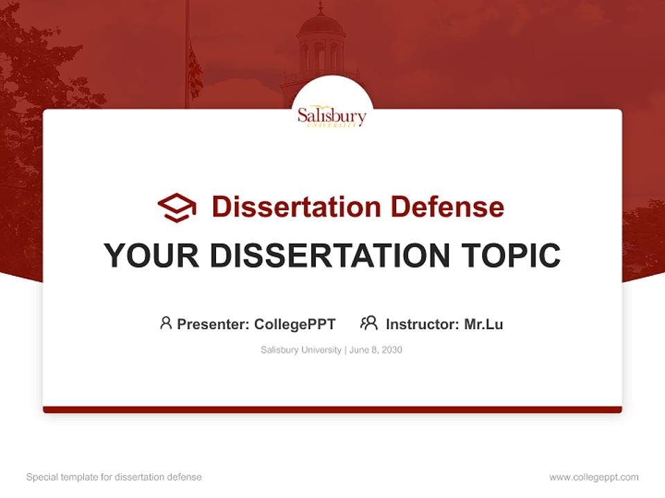 Salisbury University Graduation Thesis Defense PPT Template4:3 ratio PPT effect preview image7