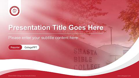 Shasta Bible College and Graduate School Lecture Sharing and Networking Event PPT Template