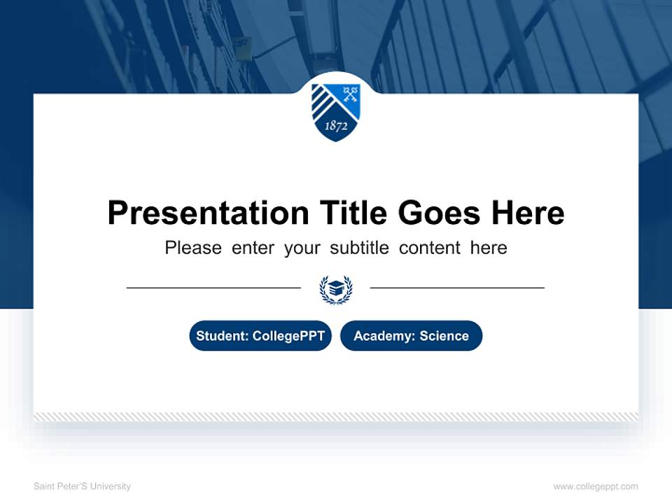 Saint Peter’S University National Scholarship Defense PPT Template4:3 ratio PPT effect preview image4