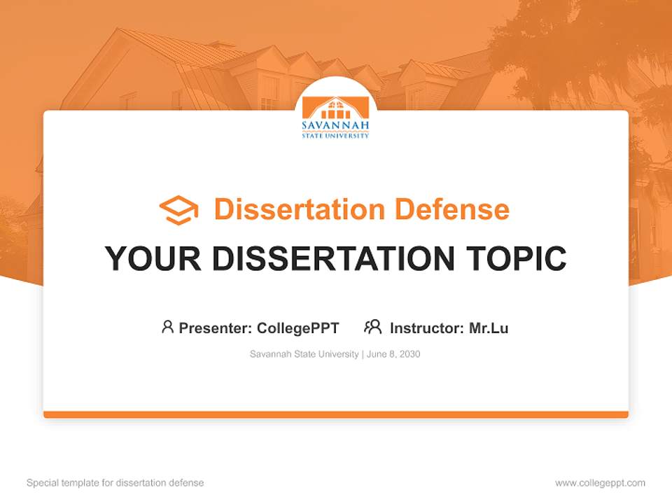 Savannah State University Graduation Thesis Defense PPT Template4:3 ratio PPT effect preview image7