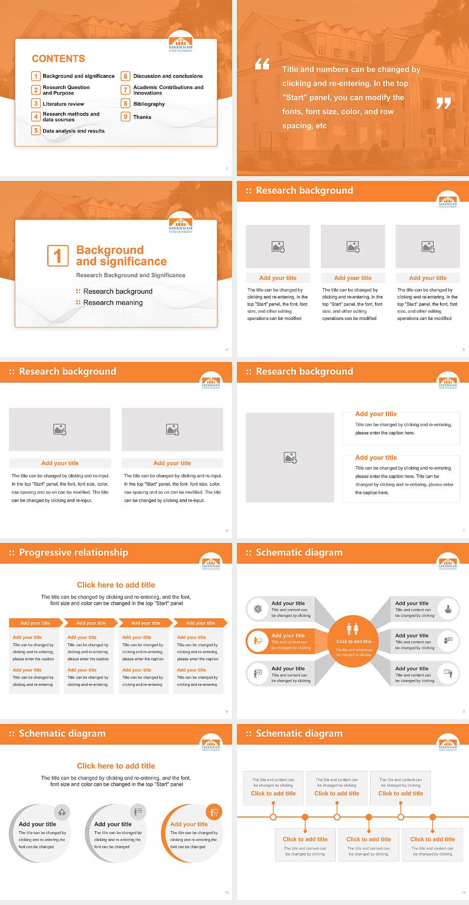 Savannah State University Graduation Thesis Defense PPT Template4:3 ratio PPT effect preview image2
