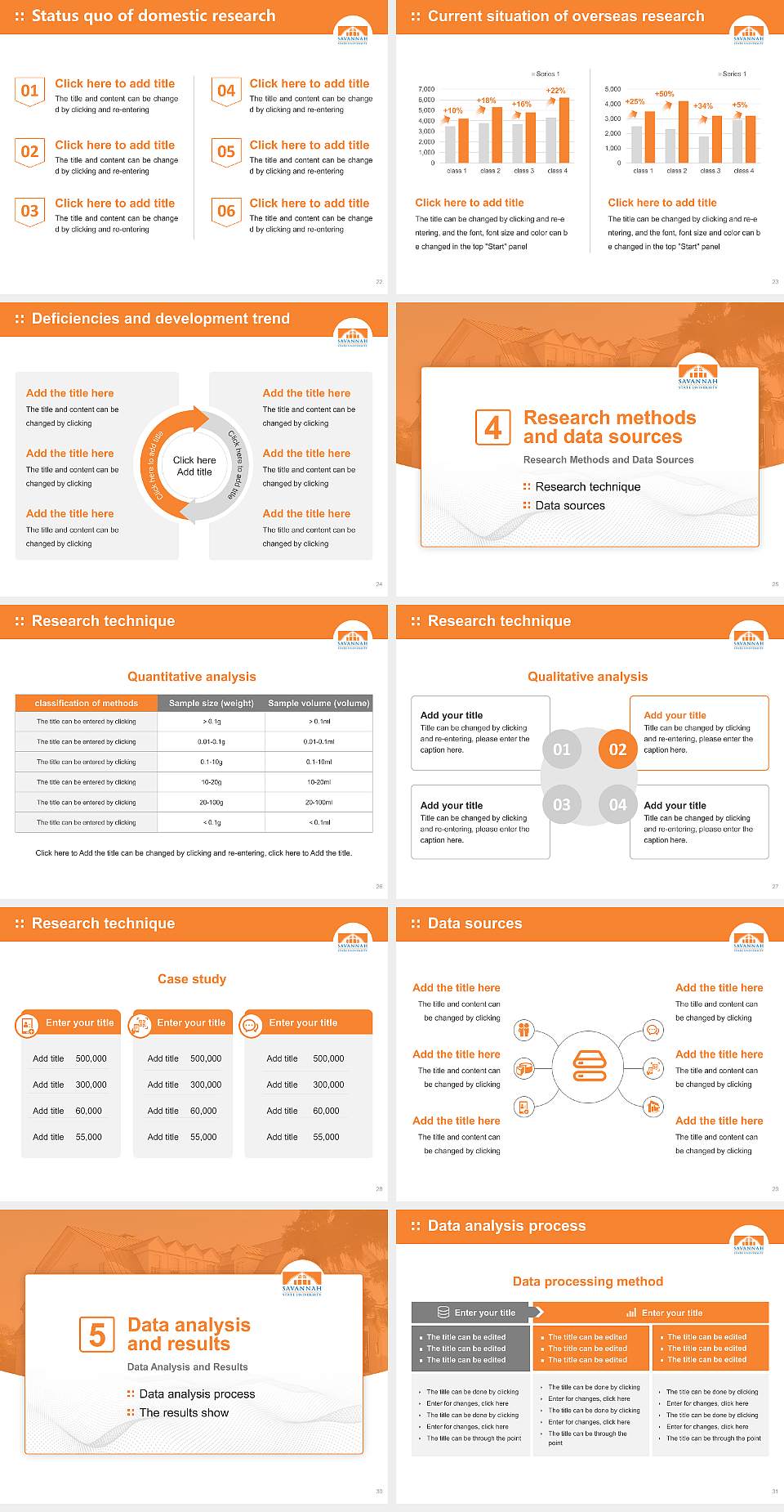 Savannah State University Graduation Thesis Defense PPT Template4:3 ratio PPT effect preview image4