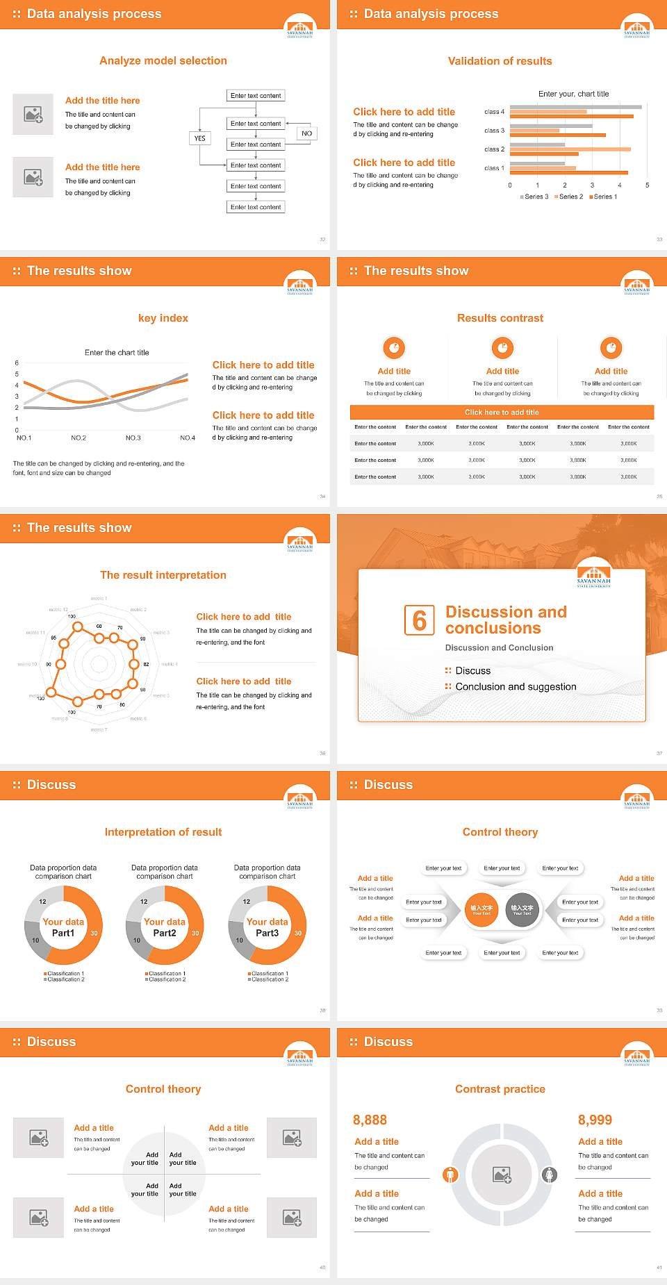 Savannah State University Graduation Thesis Defense PPT Template4:3 ratio PPT effect preview image5