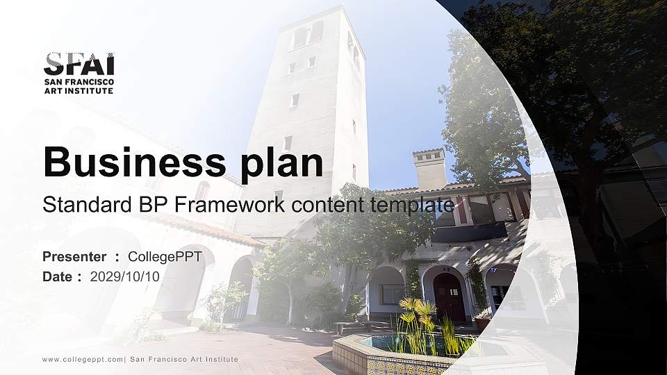 San Francisco Art Institute Competition/Entrepreneurship Contest PPT Template16:9 ratio PPT effect preview image