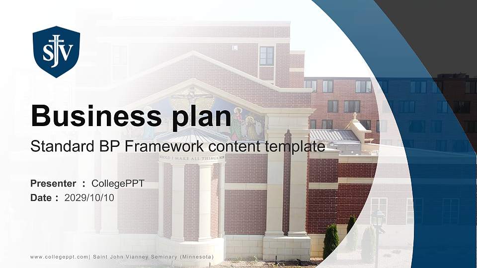 Saint John Vianney Seminary (Minnesota) Competition/Entrepreneurship Contest PPT Template16:9 ratio PPT effect preview image