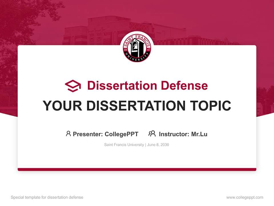 Saint Francis University Graduation Thesis Defense PPT Template4:3 ratio PPT effect preview image7