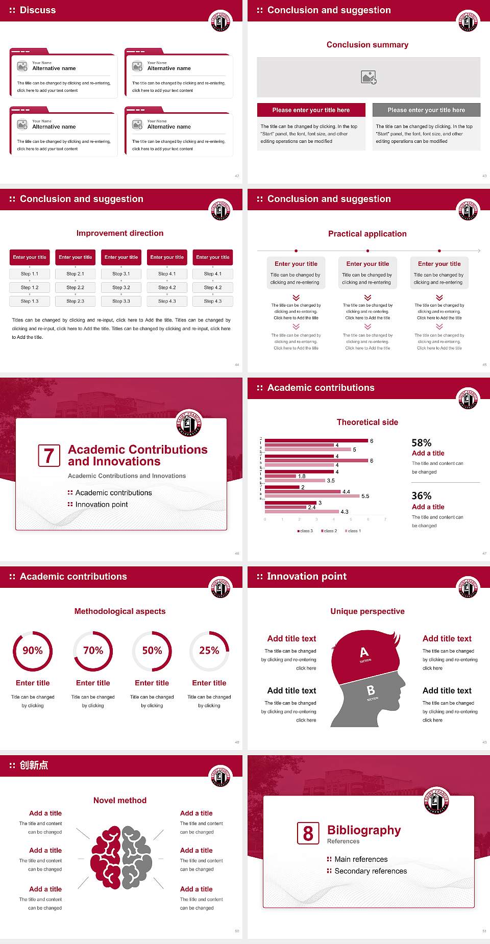 Saint Francis University Graduation Thesis Defense PPT Template4:3 ratio PPT effect preview image6