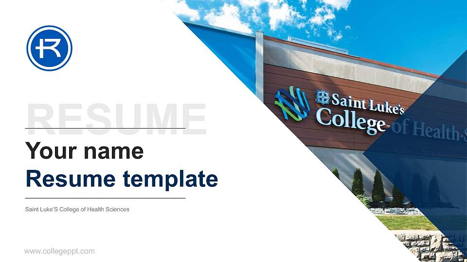 Saint Luke’S College of Health Sciences Resume PPT Template16:9 ratio PPT effect preview image