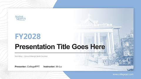 Saint Mary’s School (Raleigh, North Carolina) Academic Presentation/Research Findings Report PPT Template