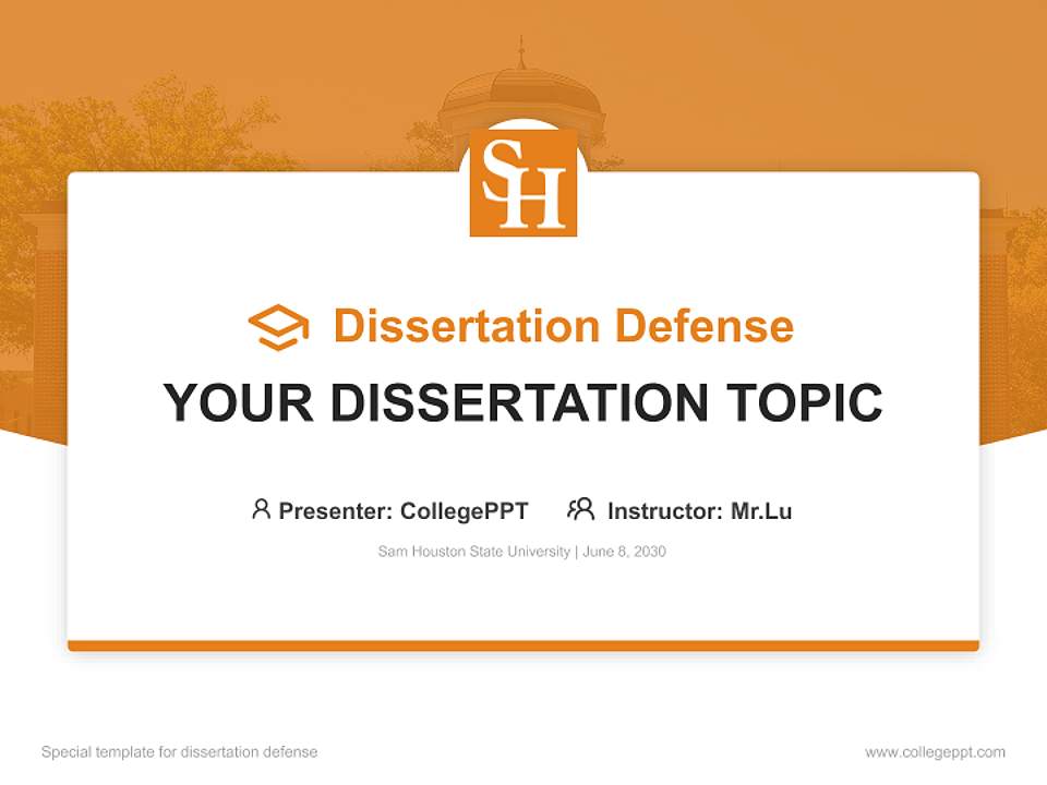 Sam Houston State University Graduation Thesis Defense PPT Template4:3 ratio PPT effect preview image7