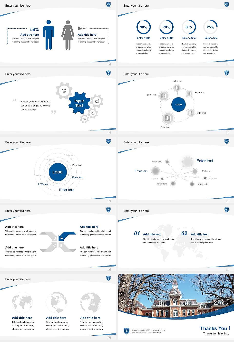 Saint Ambrose University Course/Courseware Creation PPT Template16:9 ratio PPT effect preview image4