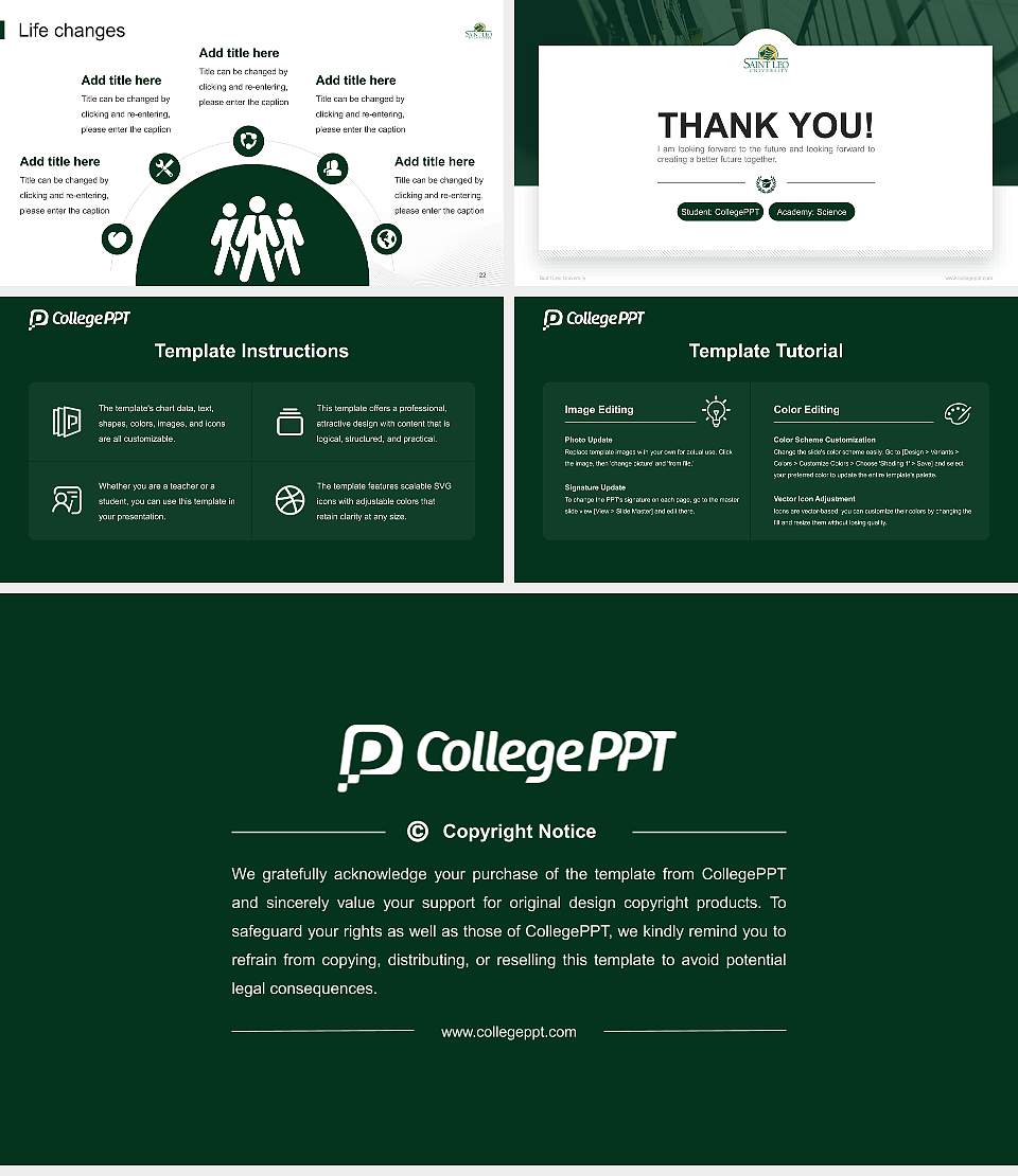 Saint Leo University National Scholarship Defense PPT Template16:9 ratio PPT effect preview image4