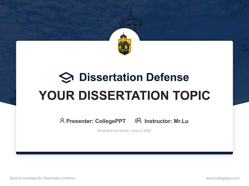 Shepherd University Graduation Thesis Defense PPT Template4:3 ratio PPT effect preview image7
