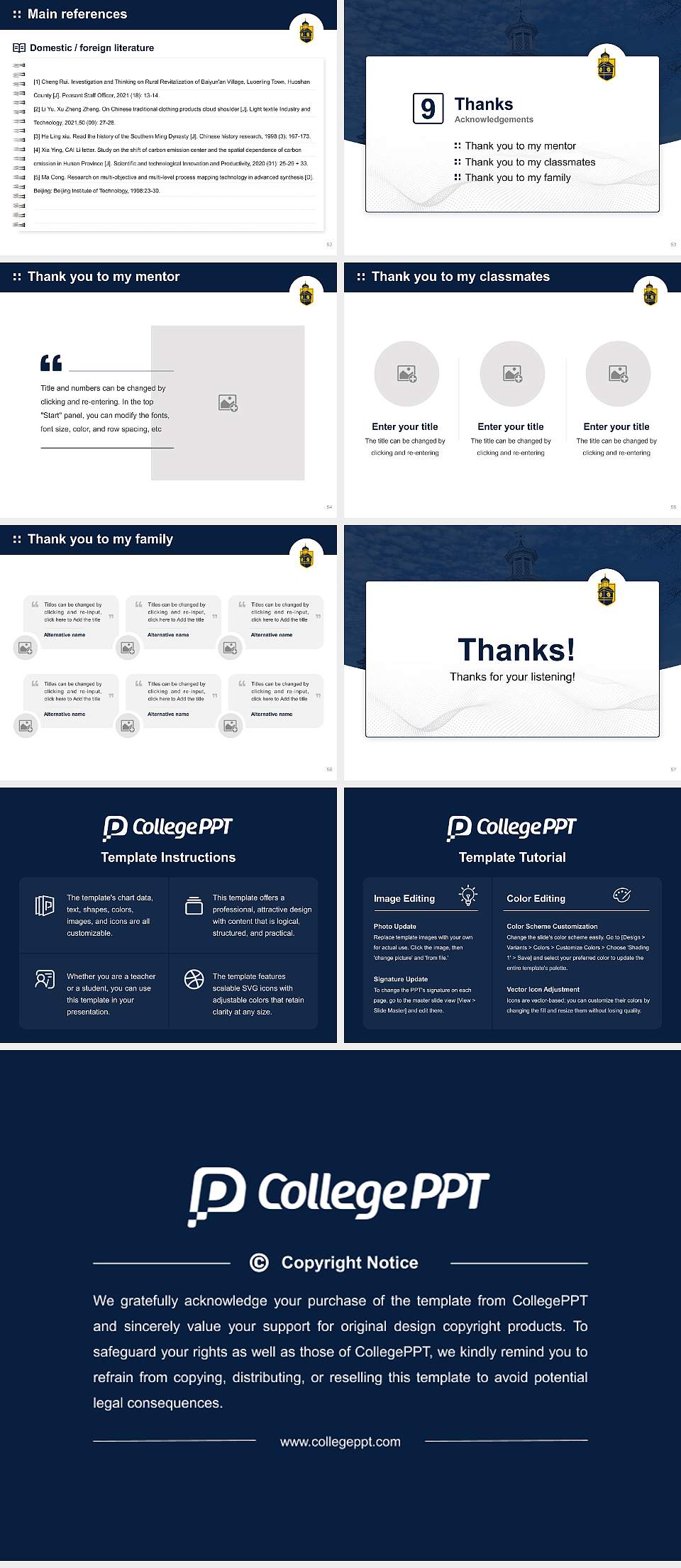 Shepherd University Graduation Thesis Defense PPT Template4:3 ratio PPT effect preview image7
