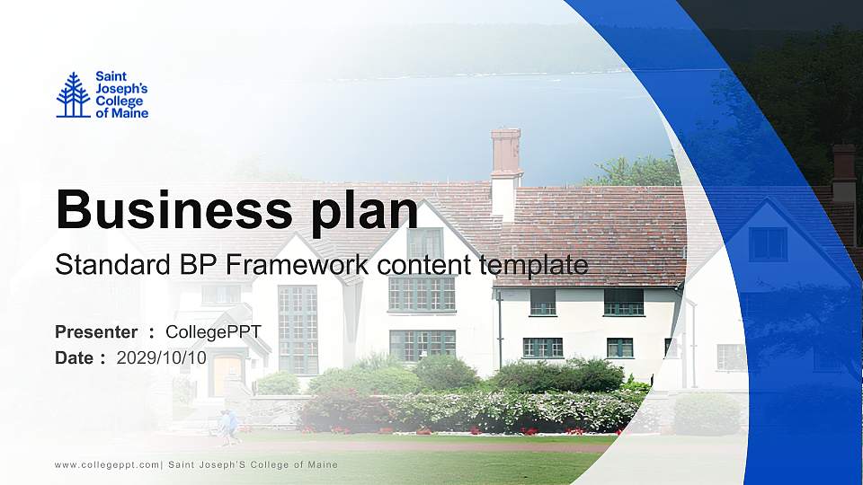 Saint Joseph’S College of Maine Competition/Entrepreneurship Contest PPT Template16:9 ratio PPT effect preview image