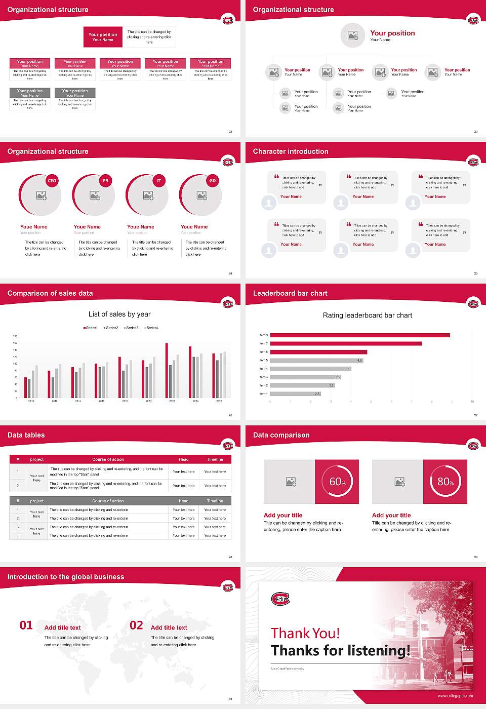 Saint Cloud State University Academic Presentation/Research Findings Report PPT Template16:9 ratio PPT effect preview image4