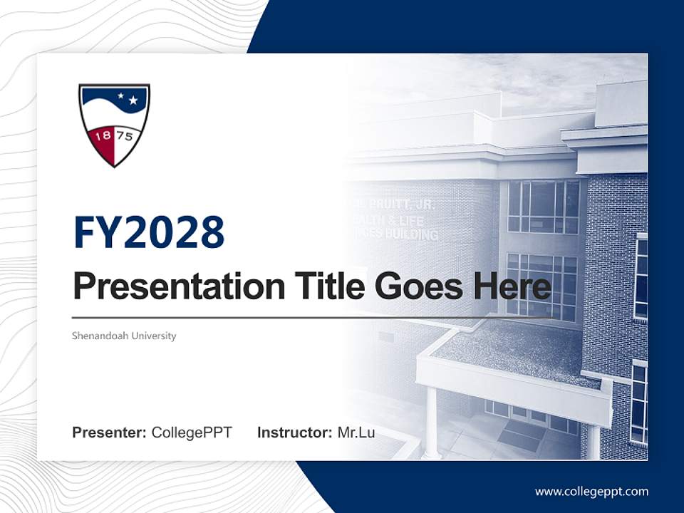 Shenandoah University Academic Presentation/Research Findings Report PPT Template4:3 ratio PPT effect preview image5