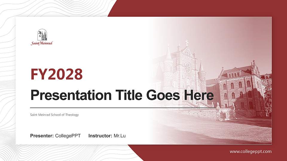 Saint Meinrad School of Theology Academic Presentation/Research Findings Report PPT Template16:9 ratio PPT effect preview image