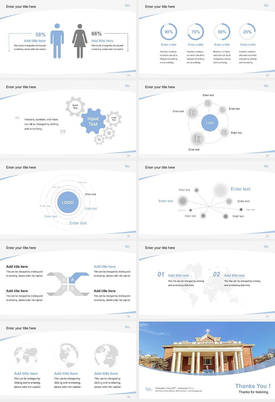 Saint Mary’s School (Raleigh, North Carolina) Course/Courseware Creation PPT Template16:9 ratio PPT effect preview image4
