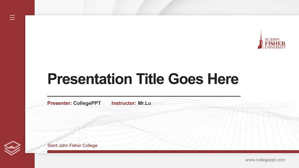 Saint John Fisher College Thesis Proposal/Graduation Defense PPT Template16:9 ratio PPT effect preview image