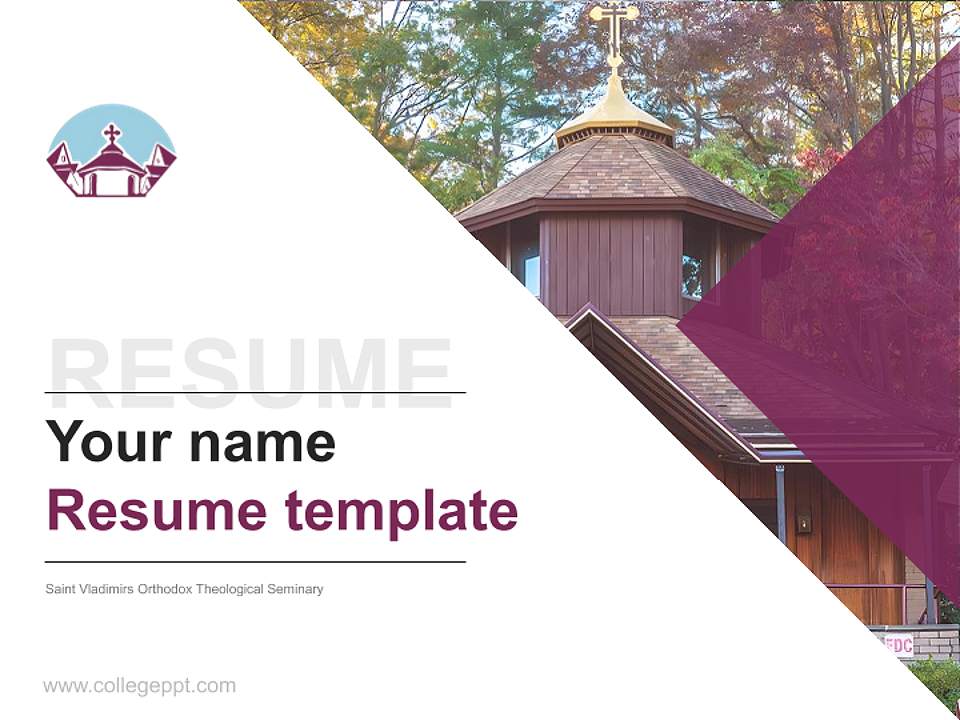 Saint Vladimirs Orthodox Theological Seminary Resume PPT Template4:3 ratio PPT effect preview image5