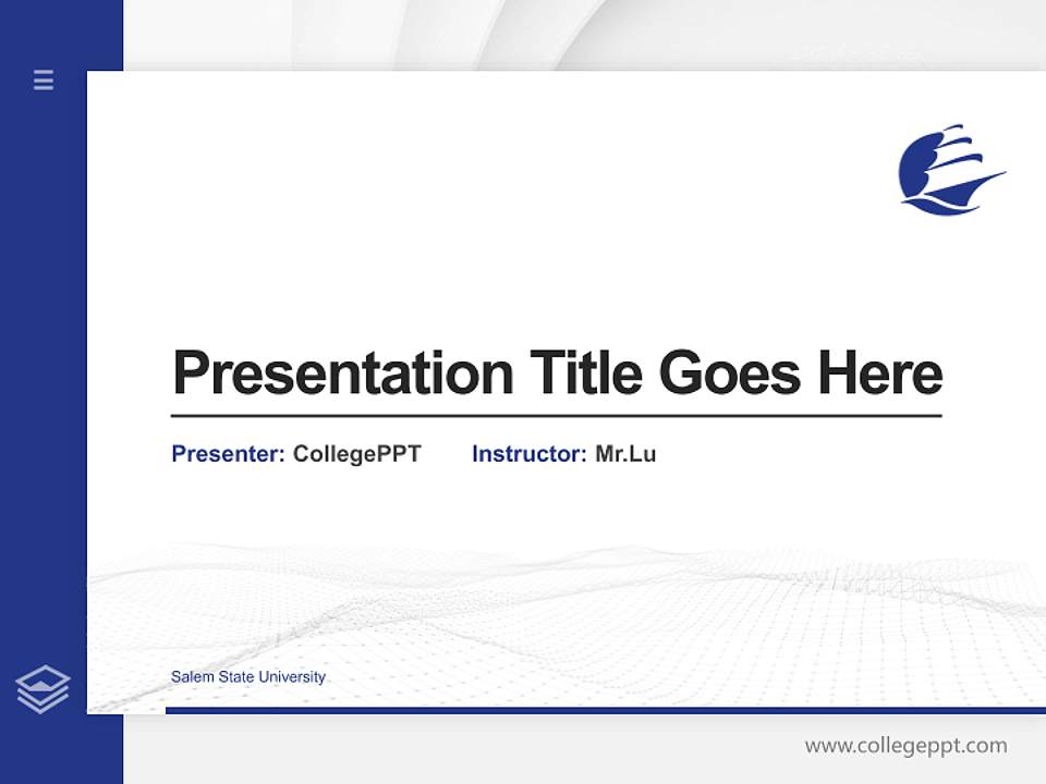 Salem State University Thesis Proposal/Graduation Defense PPT Template4:3 ratio PPT effect preview image5