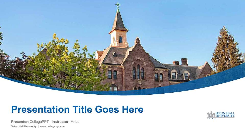 Seton Hall University Course/Courseware Creation PPT Template16:9 ratio PPT effect preview image