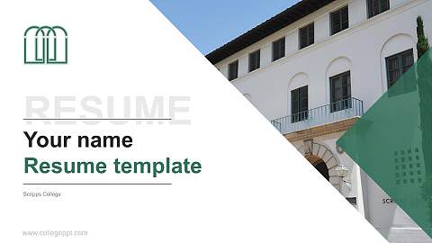 Scripps College Resume PPT Template