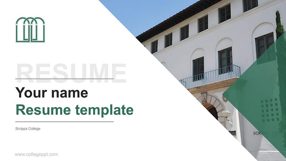 Scripps College Resume PPT Template16:9 ratio PPT effect preview image