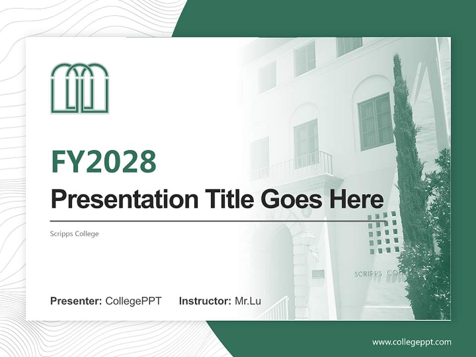 Scripps College Academic Presentation/Research Findings Report PPT Template4:3 ratio PPT effect preview image5