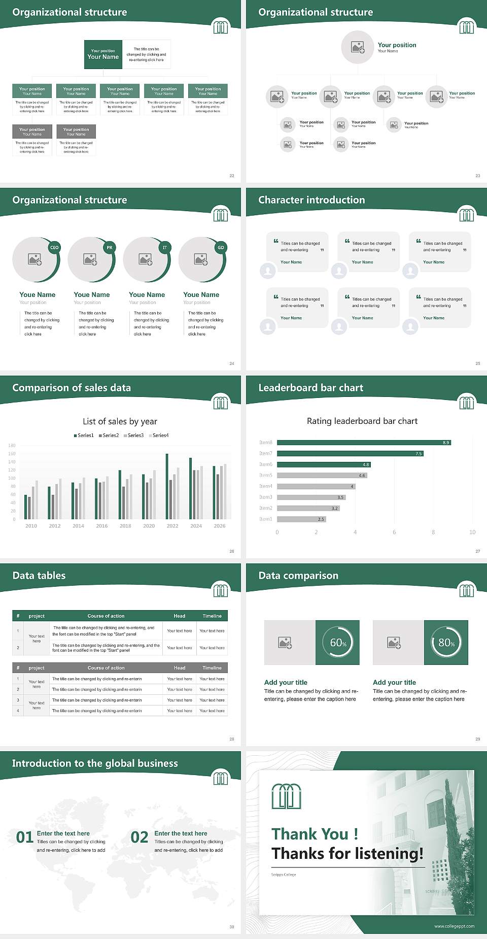Scripps College Academic Presentation/Research Findings Report PPT Template4:3 ratio PPT effect preview image4